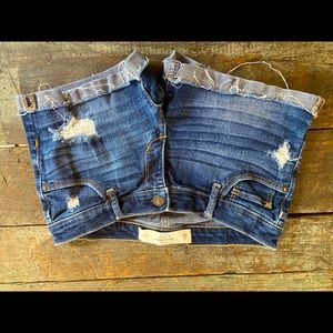 Abercrombie and Fitch dark Jean destroyed shorts. Size 00